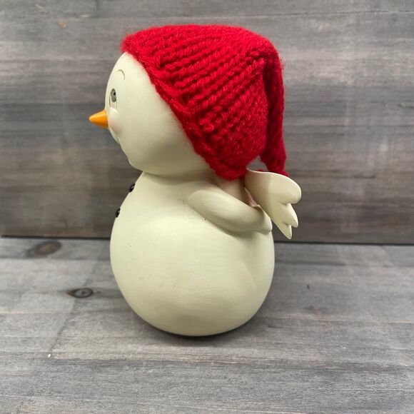 Department 56 Whimsical Snowpinions Angel Snowman in Red Knit Hat Christmas - Picture 3 of 8